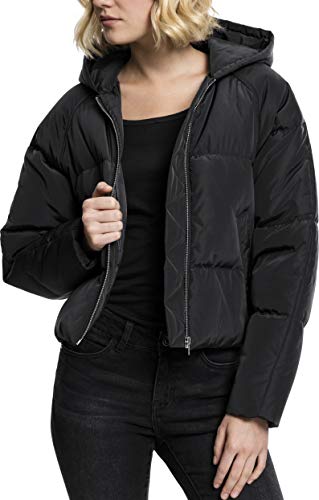 Urban Classics Damen Ladies Hooded Oversized Puffer Jacket Jacke, per Pack Schwarz (Black 7), Large (Herstellergröße: L) von Urban Classics
