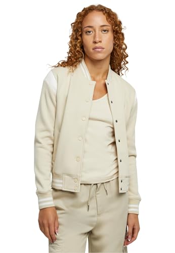 Urban Classics Damen TB2618-Ladies Inset College Sweat Jacket Jacke, softseagrass/White, XL von Urban Classics