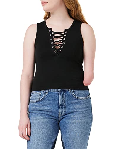 Urban Classics Damen TB1631-Ladies Lace Up Cropped Top, Black, XL von Urban Classics