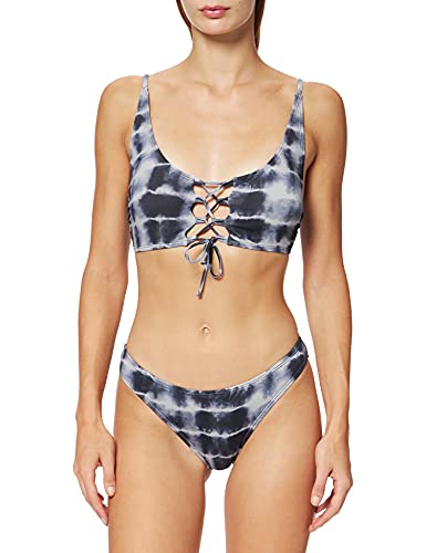 Urban Classics Damen TB4384-Ladies Lace Up Tie Dye Bikini, Black/White, XL von Urban Classics