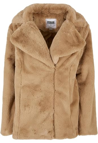 Urban Classics Damen TB5434-Ladies Lapel Teddy Jacket Jacke, unionbeige, M von Urban Classics