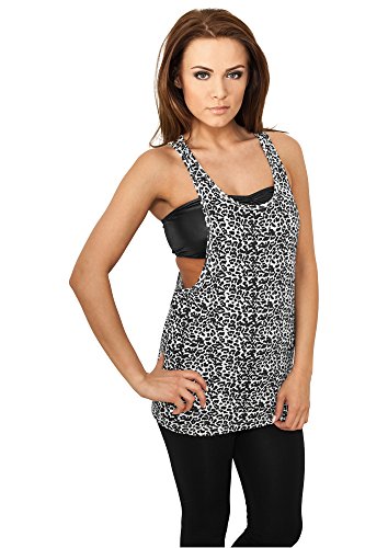 Urban Classics Damen Ladies Leo Loose Sport Tank Top, Mehrfarbig (Blk/Wht 00050), Large von Urban Classics