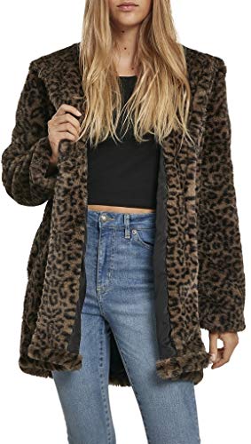 Urban Classics Damen Ladies Leo Teddy Coat Mantel, Mehrfarbig (Dark-Olive 02269), Small (Herstellergröße: S) von Urban Classics