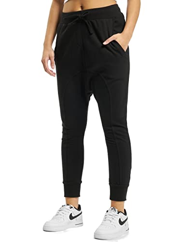 Urban Classics Damen Ladies Light Fleece Sarouel Pant Sporthose, Schwarz (Black 7), 34 (Herstellergröße: XS) von Urban Classics