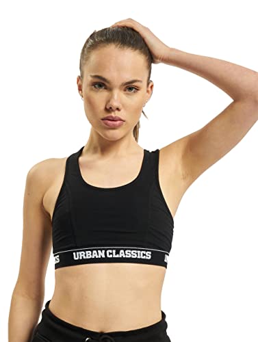 Urban Classics Damen Ladies Logo Bra Sport Tank Top, Schwarz, Large von Urban Classics