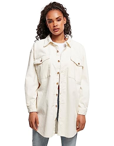 Urban Classics Damen Hemd Ladies Long Corduroy Overshirt whitesand L von Urban Classics