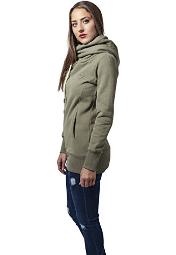 Urban Classics Damen Ladies Long Logopatch Hoody Kapuzenpullover, Grün (Olive 176), X-Small von Urban Classics