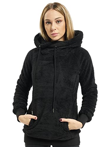 Urban Classics Damen Ladies Long Teddy Hoody Kapuzenpullover, Schwarz (Black 7), Medium von Urban Classics