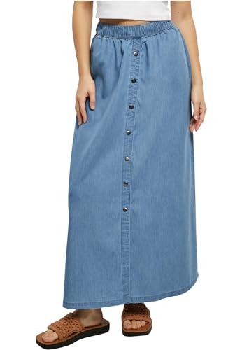 Urban Classics Damen Ladies Long Wide Light Denim Skirt Rock, SkyBlue Washed, 4X-Large von Urban Classics