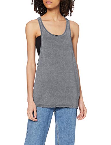 Urban Classics Damen Sport T-Shirt Ladies Loose Burnout Tanktop grau (Darkgrey) Medium von Urban Classics