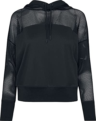 Urban Classics Damen Regular Fit Kapuzenpullover Ladies Mesh Hoody TB2027, Gr. X-Small (Herstellergröße: XS), Schwarz (Black 00007) von Urban Classics