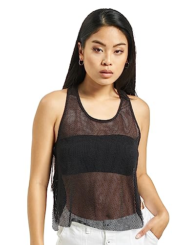 Urban Classics Damen TB2025-Ladies Mesh Sport Tank Top, Schwarz (Black 00007), Medium (Herstellergröße: M) von Urban Classics