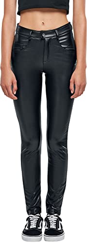 Urban Classics Damen TB5455-Ladies Mid Waist Synthetic Leather Pants Hose, Black, 32 von Urban Classics