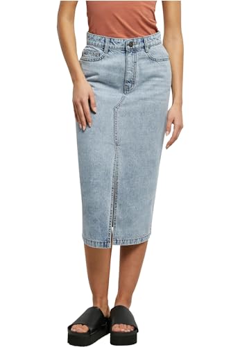 Urban Classics Damen Ladies Midi Denim Skirt Rock, Tinted lightblue Washed, 28 von Urban Classics