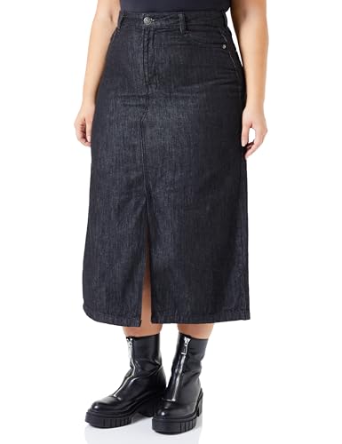 Urban Classics Damen TB6018-Ladies Midi Denim Skirt Rock, schwarz, 32 von Urban Classics