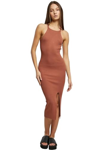 Urban Classics Damen Ladies Midi Rib Knit Crossed Back Dress Kleid, Terracotta, L von Urban Classics
