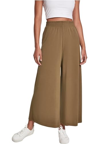 Urban Classics Frauen Hose Ladies Modal Culotte, lässige Culotte für Frauen, 3/4 Länge, mit Gummibund, summerolive, 4XL von Urban Classics