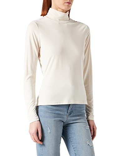 Urban Classics Damen Ladies Modal Turtleneck Longsleeve T-Shirt, whitesand, XXL von Urban Classics