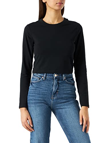 Urban Classics Damen Ladies Organic Cropped Longsleeve T-Shirt, Black, 3XL von Urban Classics