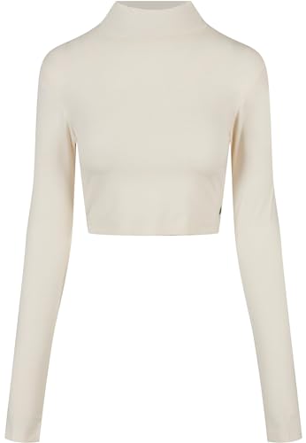 Urban Classics Damen Ladies Organic Cropped Turtelneck Longsleeve T-Shirt, whitesand, 3XL von Urban Classics