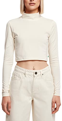 Urban Classics Damen Ladies Organic Cropped Turtelneck Longsleeve T-Shirt, whitesand, XS von Urban Classics