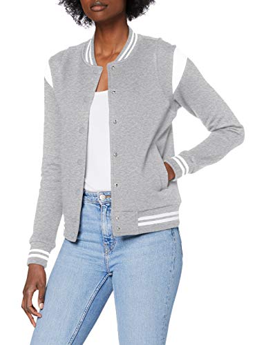 Urban Classics Damen TB3776-Ladies Organic Inset College Sweat Jacket Jacken, Grey/White, 3XL von Urban Classics