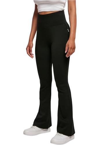 Urban Classics Ladies Organic Interlock Bootcut Leggings Black M von Urban Classics