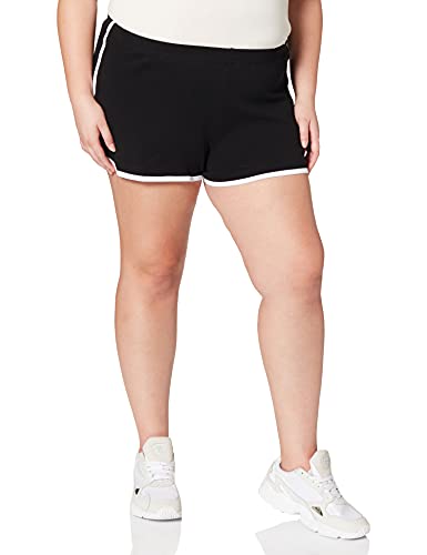 Urban Classics Damen TB4372-Ladies Organic Interlock Retro Hotpants Shorts, Black/White, 3XL von Urban Classics