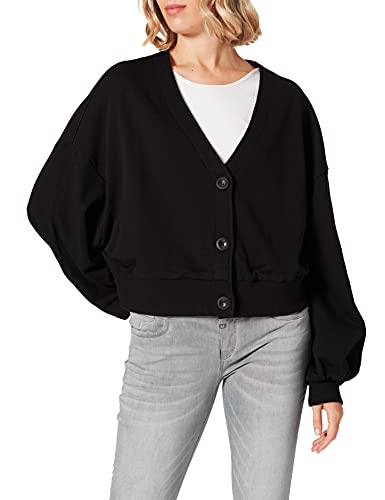 Ladies Organic Oversized Short Terry Cardigan Black 3XL von Urban Classics