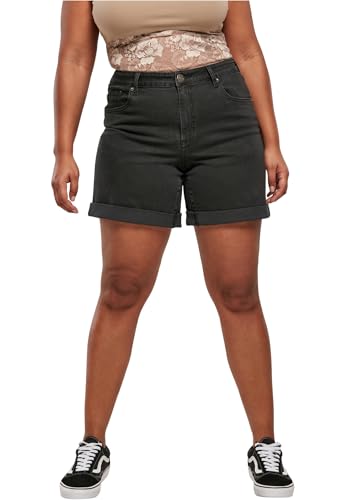Urban Classics Damen Ladies Organic Stretch Denim 5 Pocket Shorts Jeans-Shorts, Black Washed, 29 von Urban Classics