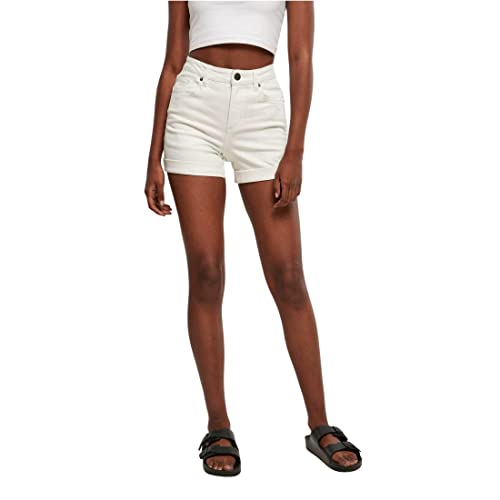 Urban Classics Damen Ladies Organic Stretch Denim 5 Pocket Shorts Jeans-Shorts, offwhite raw, 28 von Urban Classics