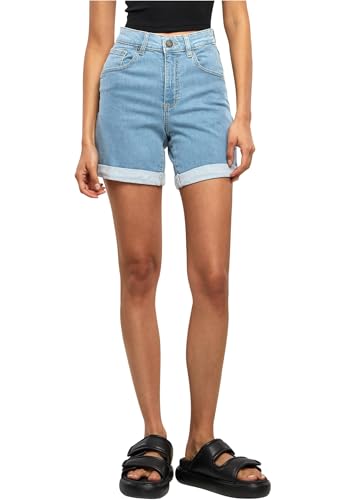 Urban Classics Damen Ladies Organic Stretch Denim 5 Pocket Shorts Jeans-Shorts, clearblue Bleached, 33 von Urban Classics