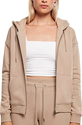 Urban Classics Damen TB4075-Ladies Organic Terry Zip Hoody Kapuzenpullover, softtaupe, S von Urban Classics