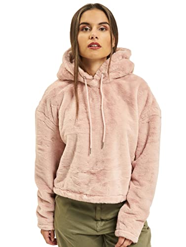 Urban Classics Damen TB2348-Ladies Oversize Short Teddy Hoody Kapuzenpullover, Rosa (Rose 01075), Small von Urban Classics