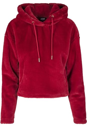 Urban Classics Damen Ladies Oversize Short Teddy Hoody Kapuzenpullover, per Pack Rot (Burgundy 00606), X-Small (Herstellergröße: XS) von Urban Classics