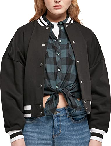 Urban Classics Damen Ladies Oversized College Jacket Cardigan Sweater, Schwarz, 3XL EU von Urban Classics