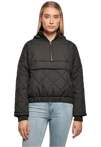 Urban Classics Damen Jacke Ladies Oversized Diamond Quilted Pull Over Jacket black S von Urban Classics