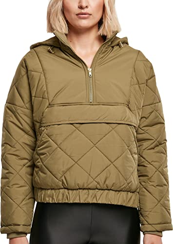 Urban Classics Damen TB4555-Ladies Oversized Diamond Quilted Pull Over Jacket Jacke, tiniolive, S von Urban Classics