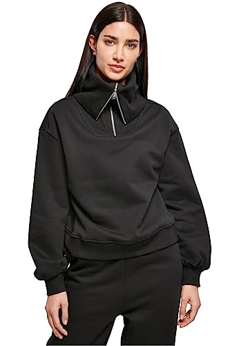 Urban Classics Damen Ladies Oversized High Neck Troyer Crew Sweatshirt, Black, L von Urban Classics