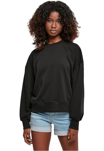 Urban Classics Damen Sweatshirt Ladies Oversized Rainbow Crewneck, Farbe Black, Größe XL von Urban Classics