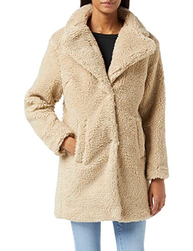 Urban Classics Damen Ladies Oversized Sherpa Coat Mantel, Beige (Sand 00208), Medium (Herstellergröße: M) von Urban Classics