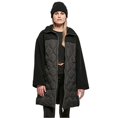 Urban Classics Damen TB5431-Ladies Oversized Sherpa Quilted Coat Jacke, Black, 4XL von Urban Classics