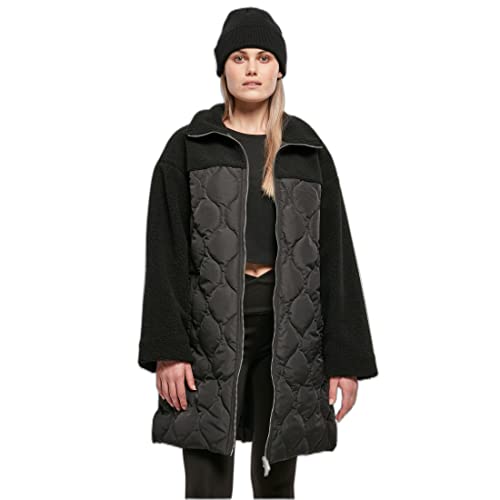 Urban Classics Damen TB5431-Ladies Oversized Sherpa Quilted Coat Jacke, Black, XXL von Urban Classics