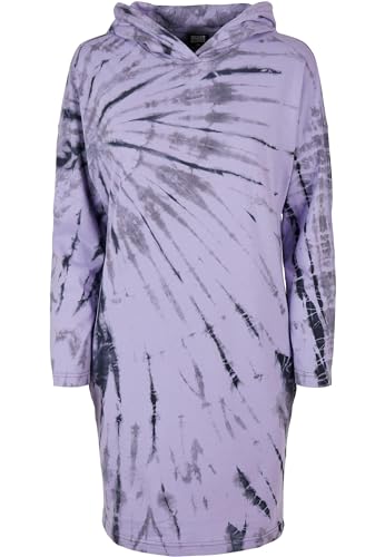 Urban Classics Damen Ladies Oversized Tie Dye Hoody Dress Kleid, Black/Lavender, M von Urban Classics