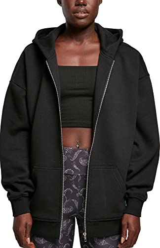 Urban Classics Damen Ladies Oversized Zip Hoody Cardigan Sweater, black, S von Urban Classics