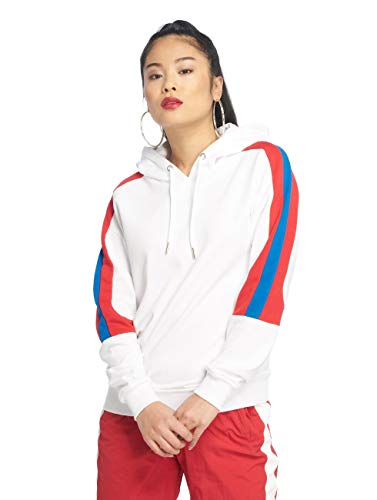 Urban Classics Damen Ladies Panel Terry Hoody Kapuzenpullover, wht/firered/brightblue, XL von Urban Classics