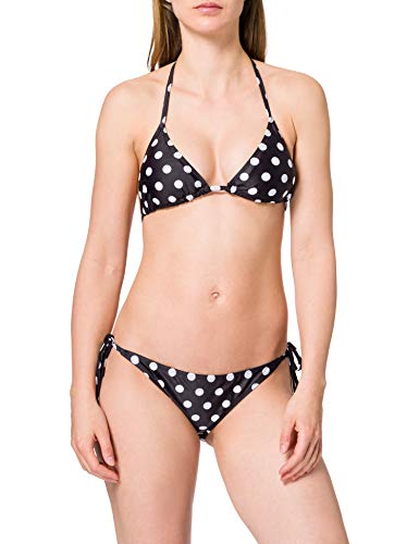 Urban Classics Damen TB2796-Ladies Pattern Bikini-Set, Polkadots Black, XL von Urban Classics