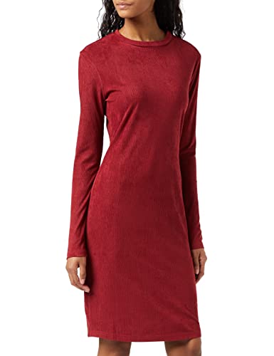 Urban Classics Damen Ladies Peached Rib Dress Ls Kleid, Red (Burgundy 00606), XL von Urban Classics