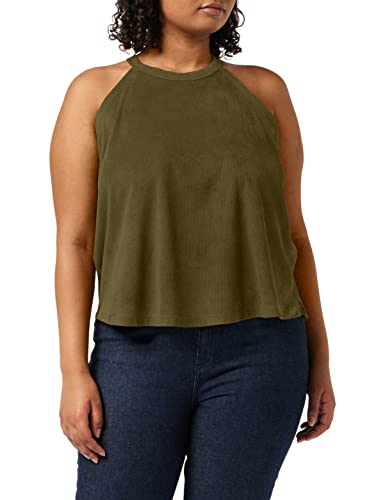 Urban Classics Damen Ladies Peached Rib Neckholder Sport Tank Top, Grün (Olive 00176), X-Large (Herstellergröße: XL) von Urban Classics