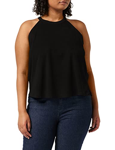 Urban Classics Damen Ladies Peached Rib Neckholder Sport Tank Top, Schwarz (Black 00007), Large (Herstellergröße: L) von Urban Classics